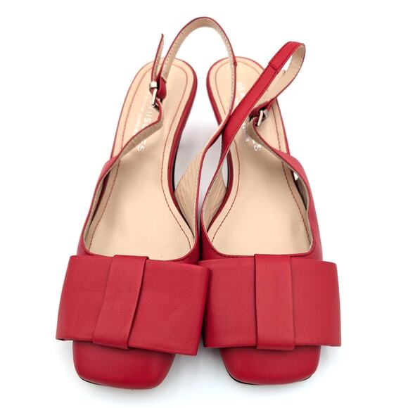 Beautiisoles Makayla Red Leather Comfortable Kitten Heel Women's Size US7 EU38 - Picture 10 of 11